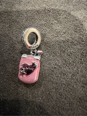 Pandora Pink Enamel 'Love' Jar Dangle Charm
